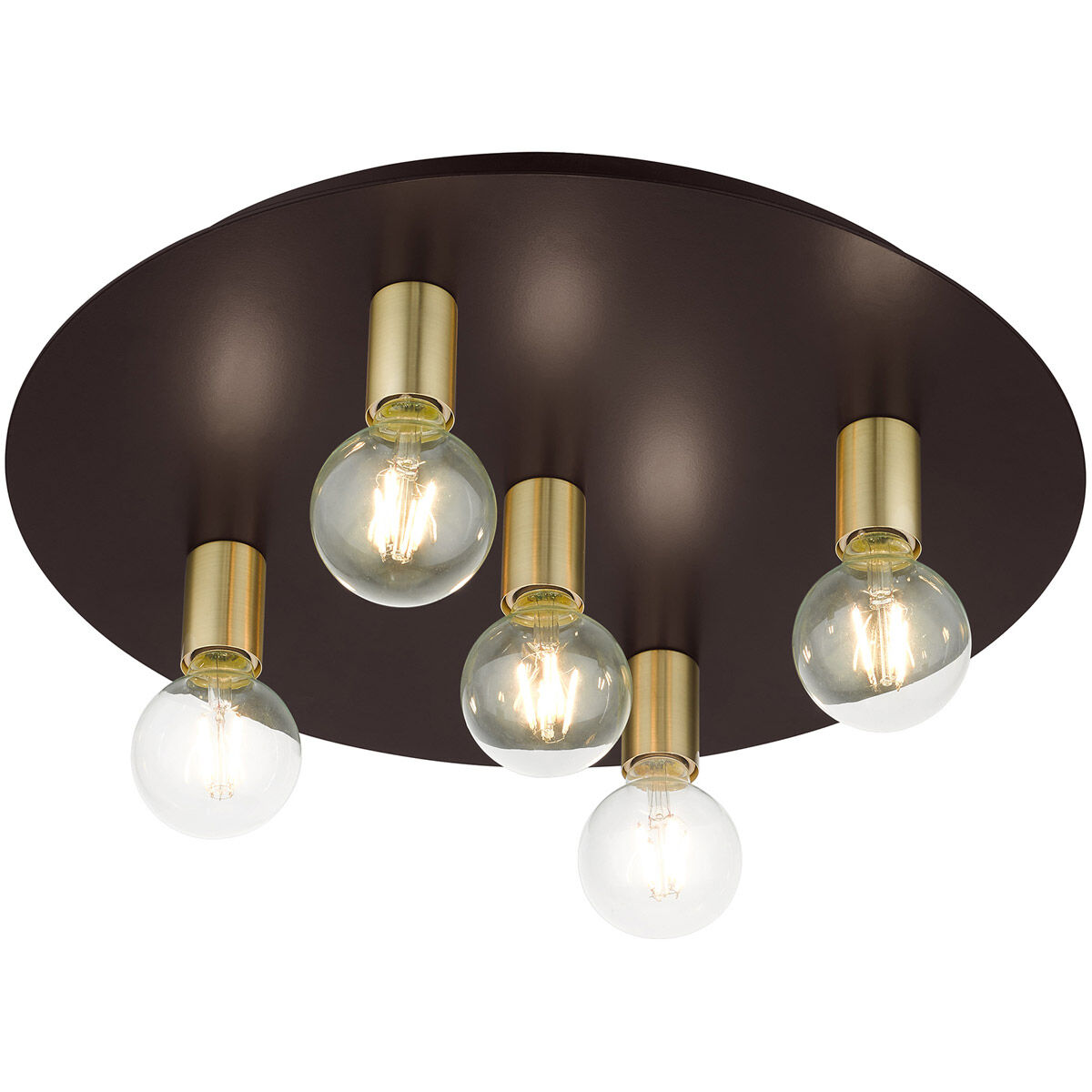 Hillview 5 Light 20 inch Bronze Flush Mount Ceiling Light