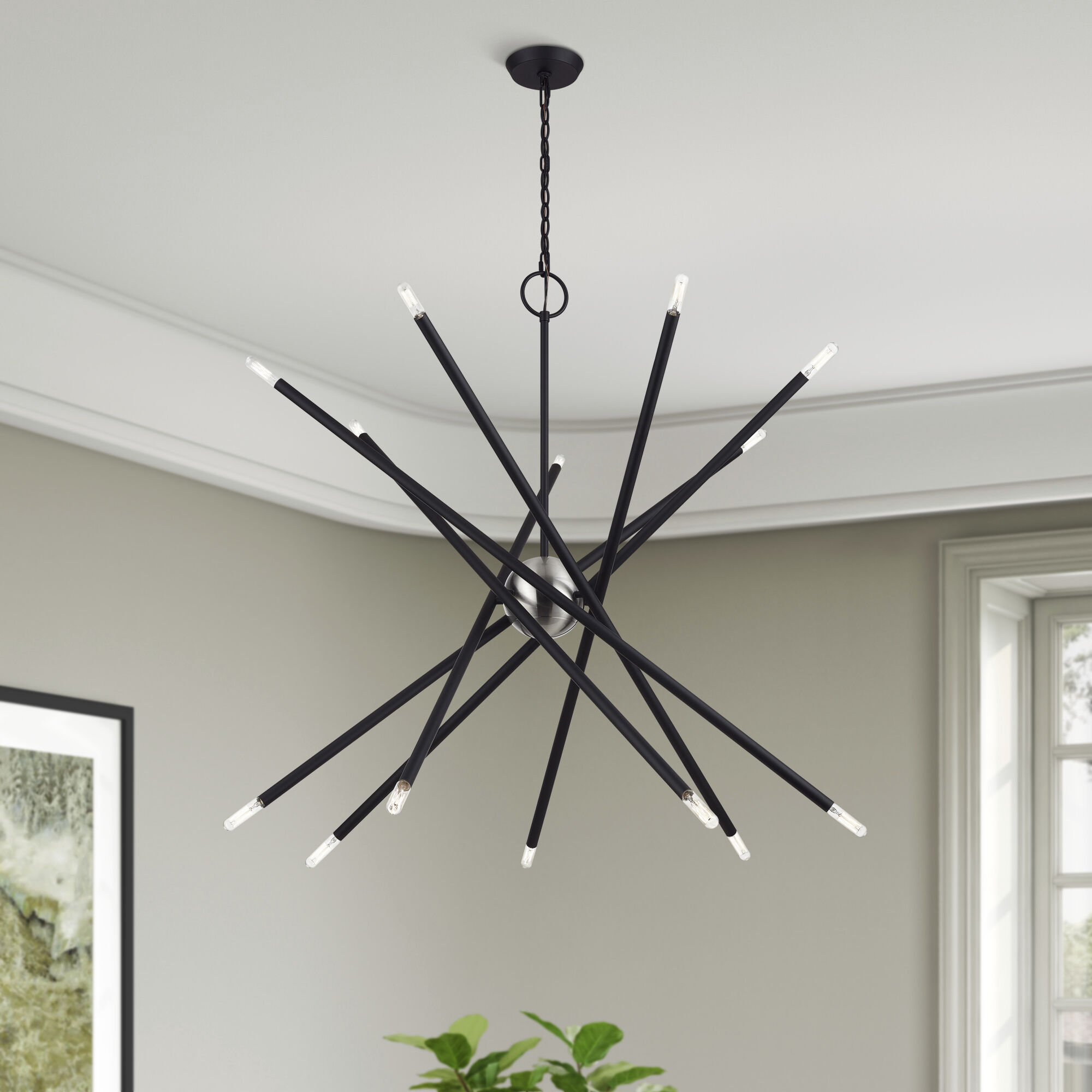 Soho 14 Light 40 inch Black Foyer Chandelier Ceiling Light