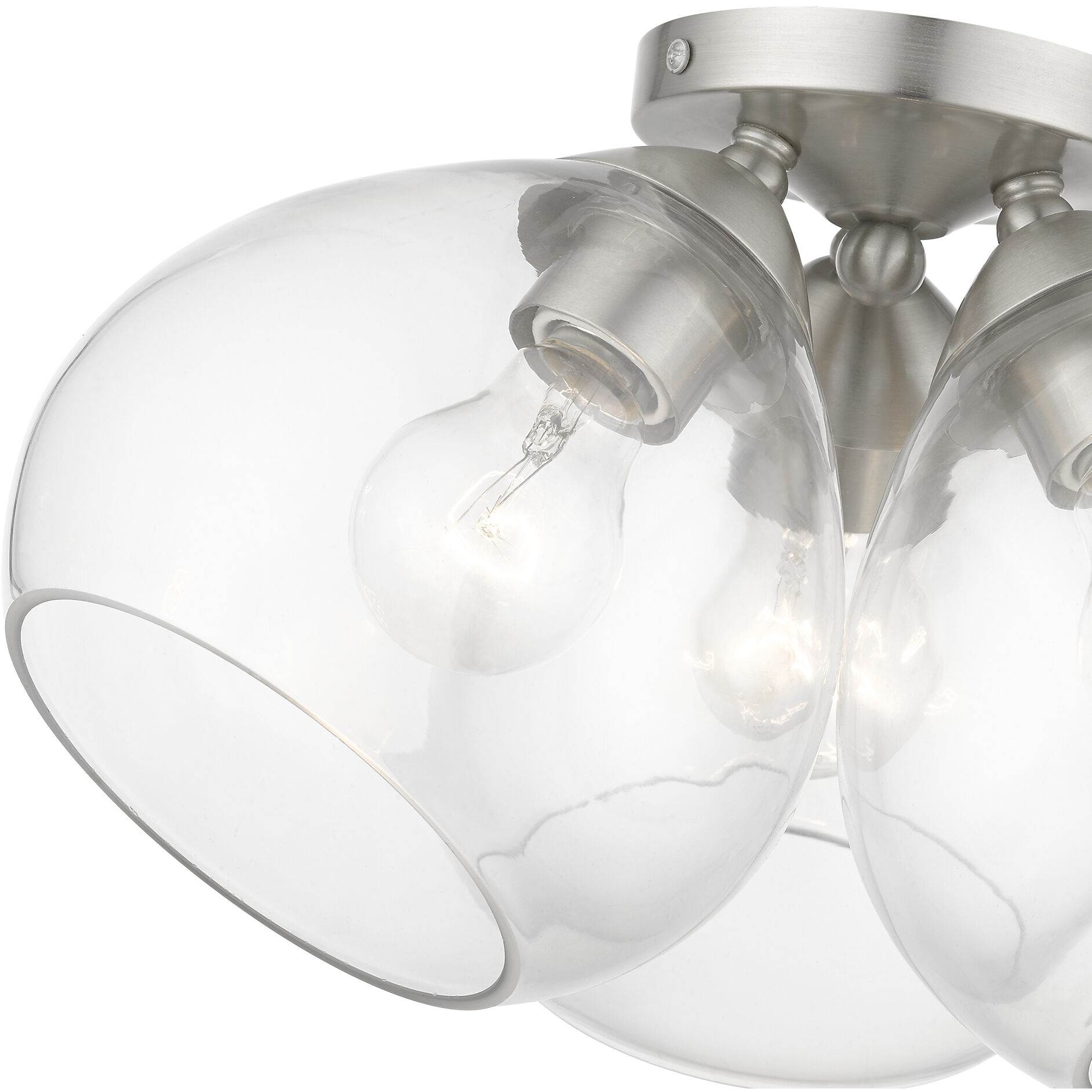 Catania 3 Light 16 inch Brushed Nickel Semi-Flush Ceiling Light