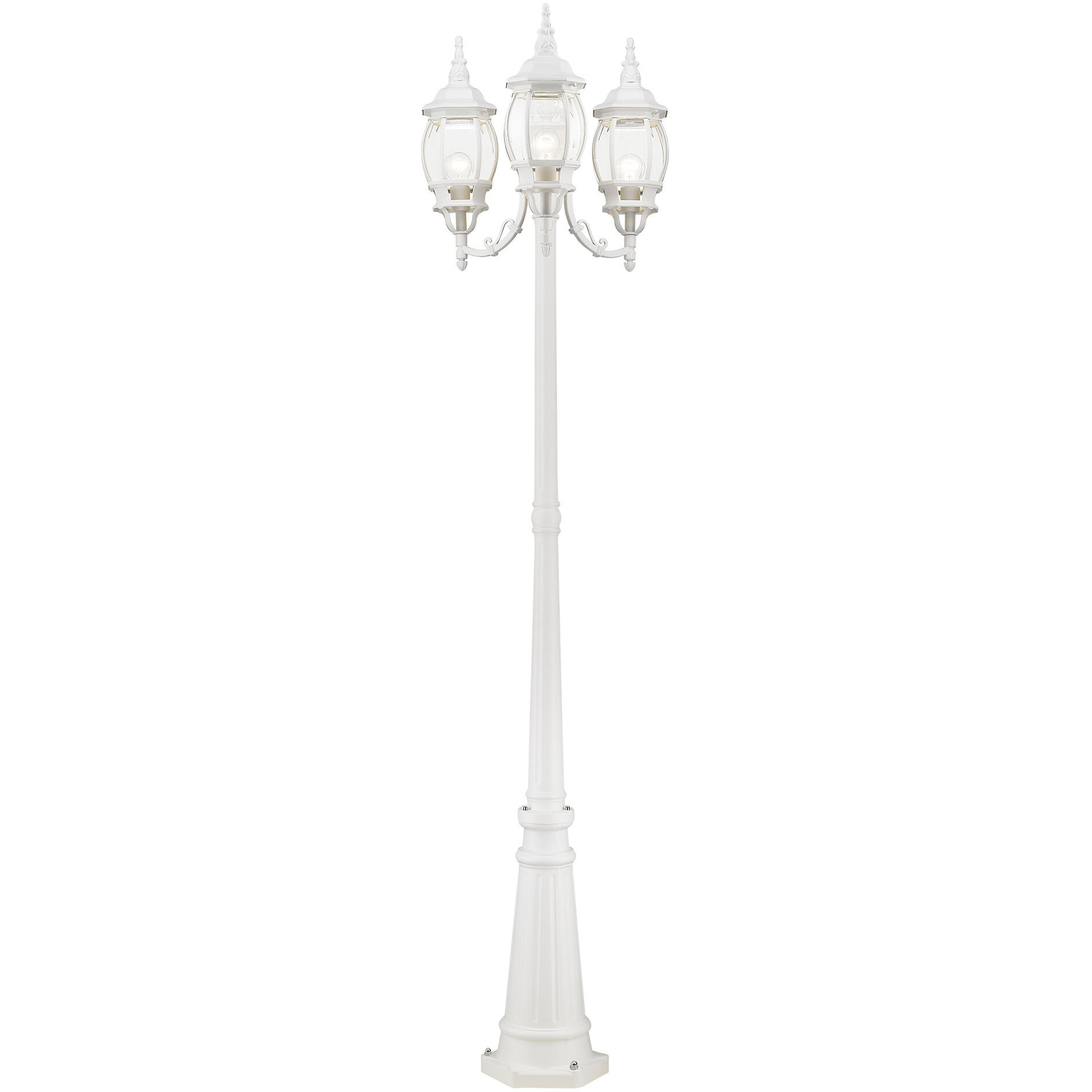 Frontenac 3 Light 84 inch Textured White Outdoor Post Light