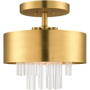 Orenburg 3 Light 13 inch Natural Brass Semi Flush Ceiling Light