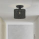 Weavington 1 Light 8.5 inch Black Semi Flush Mount Ceiling Light, Small