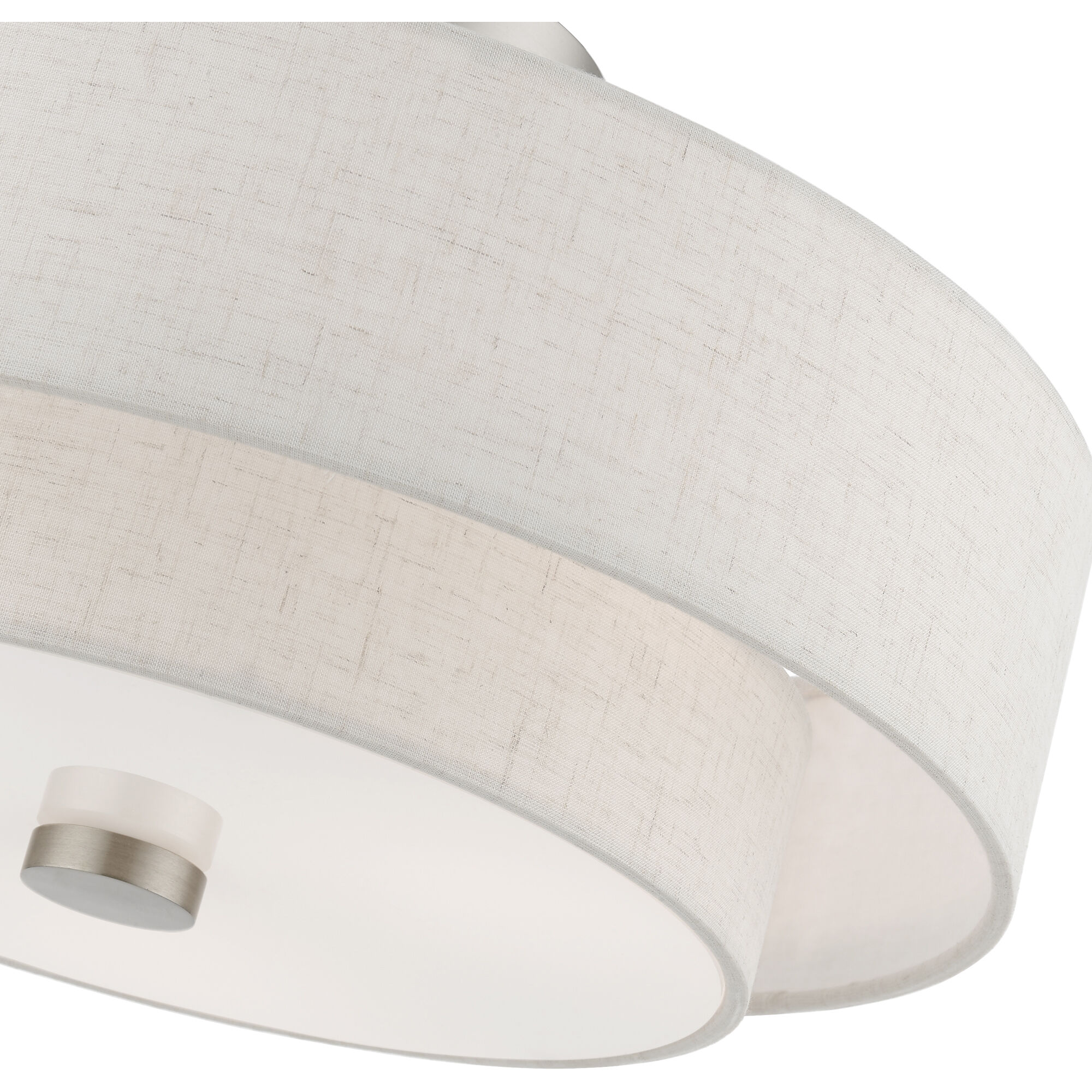 Meridian 3 Light 15 inch Brushed Nickel Semi-Flush Ceiling Light
