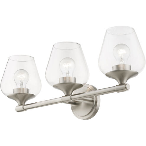 Willow 3 Light 23 inch Brushed Nickel Vanity Sconce Wall Light