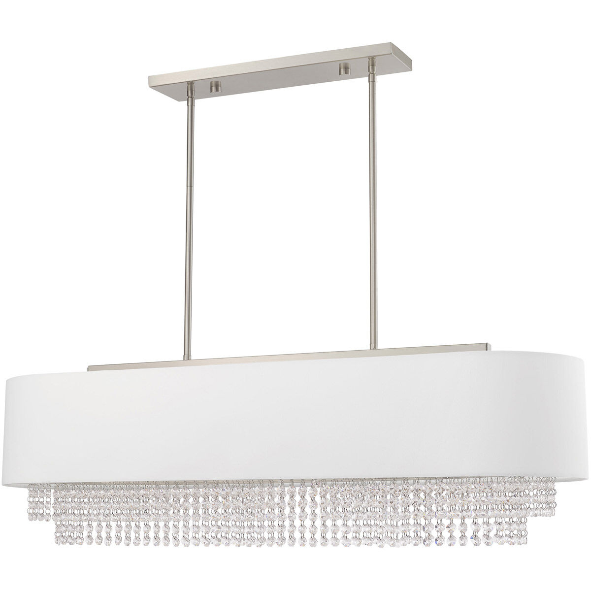 Carlisle 5 Light 41 inch Brushed Nickel Linear Chandelier Ceiling Light