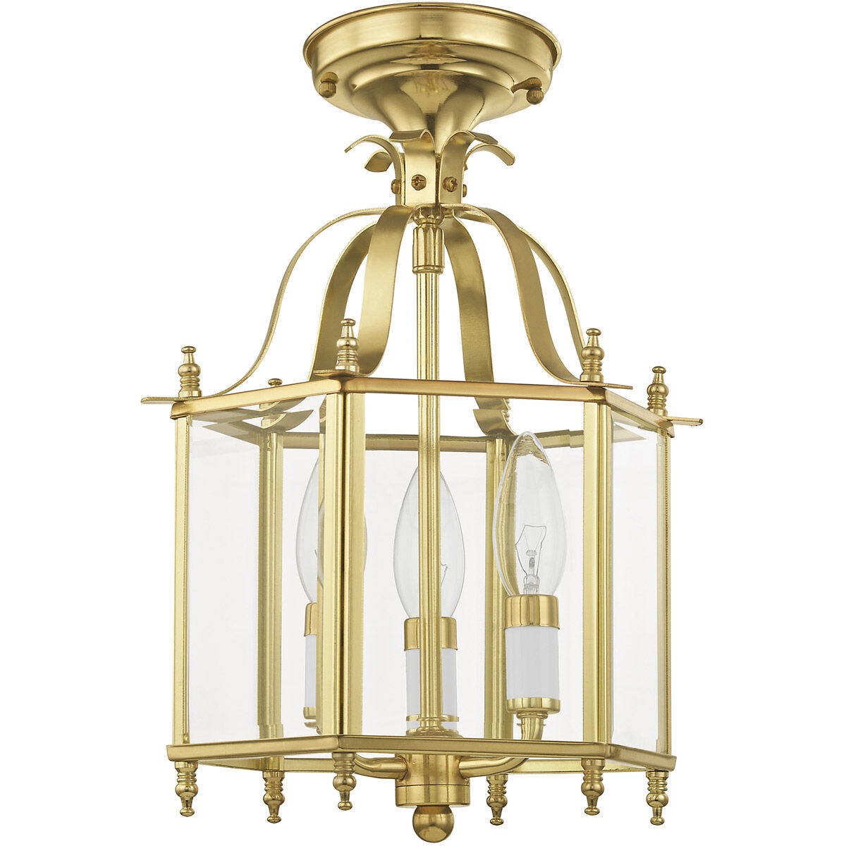 Livingston 3 Light 10 inch Polished Brass Convertible Mini Pendant/Ceiling Mount Ceiling Light