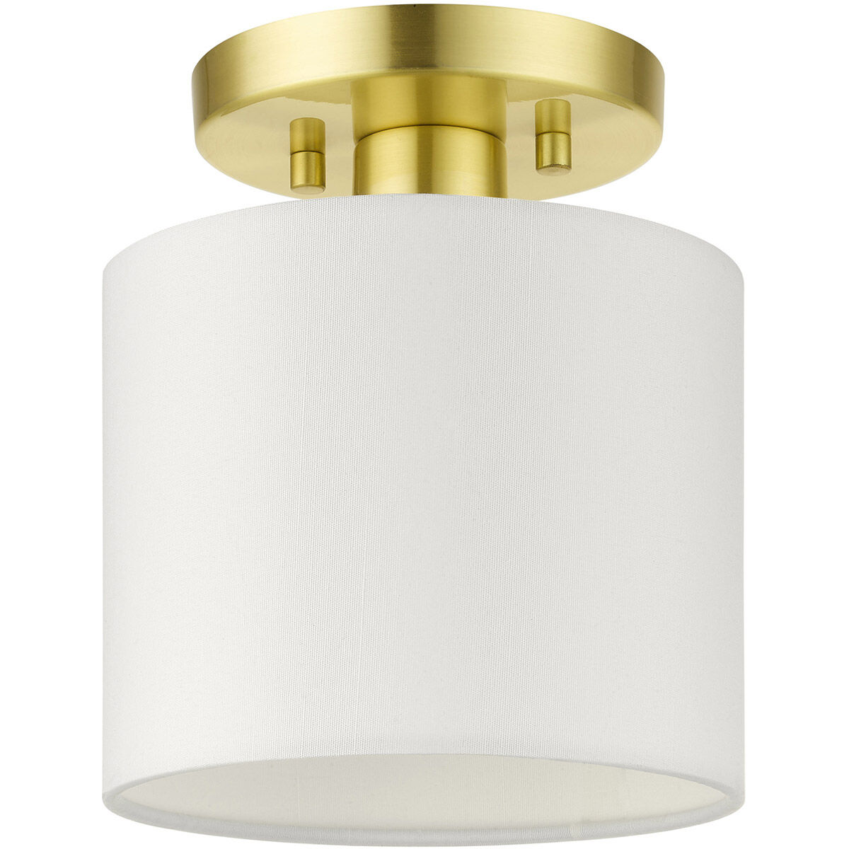 Meridian 1 Light 7 inch Satin Brass Semi Flush Ceiling Light