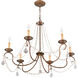 Pennington 6 Light 28 inch Hand Applied Venetian Golden Bronze Chandelier Ceiling Light