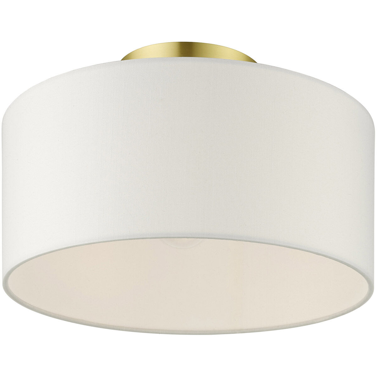 Meridian 1 Light 13 inch Satin Brass Semi Flush Ceiling Light