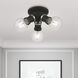 Lansdale 3 Light 7 inch Black with Brushed Nickel Accents Flush Mount Ceiling Light