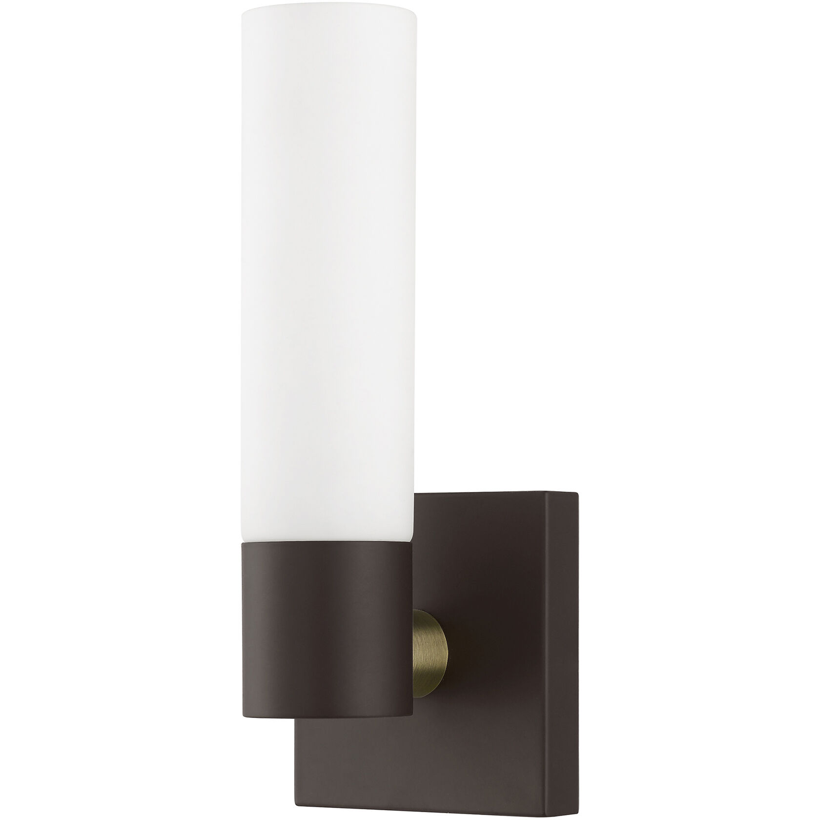Aero ADA Wall Sconce Wall Light in Bronze with Antique Brass Accent