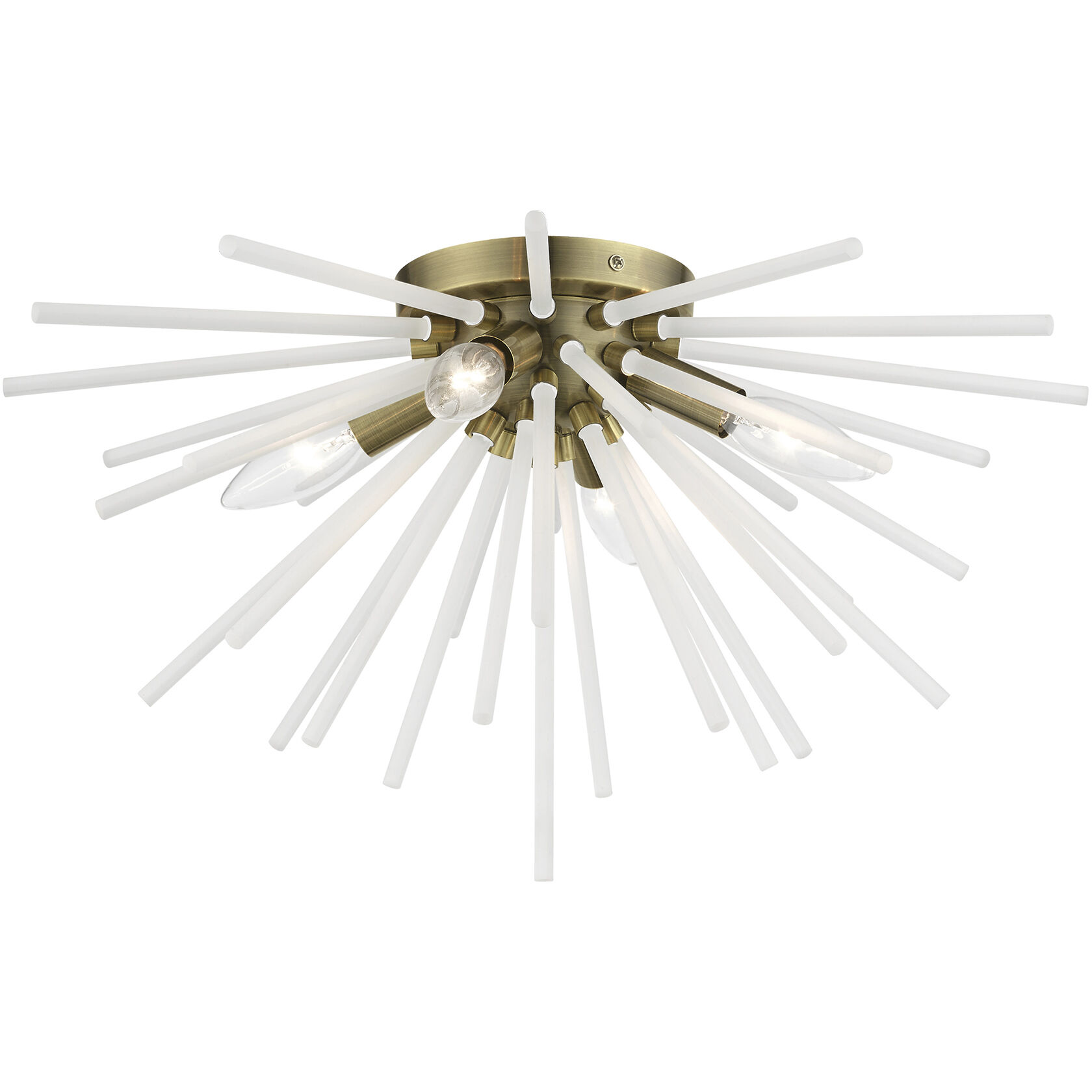 Uptown 4 Light 20 inch Antique Brass Flush Mount Ceiling Light