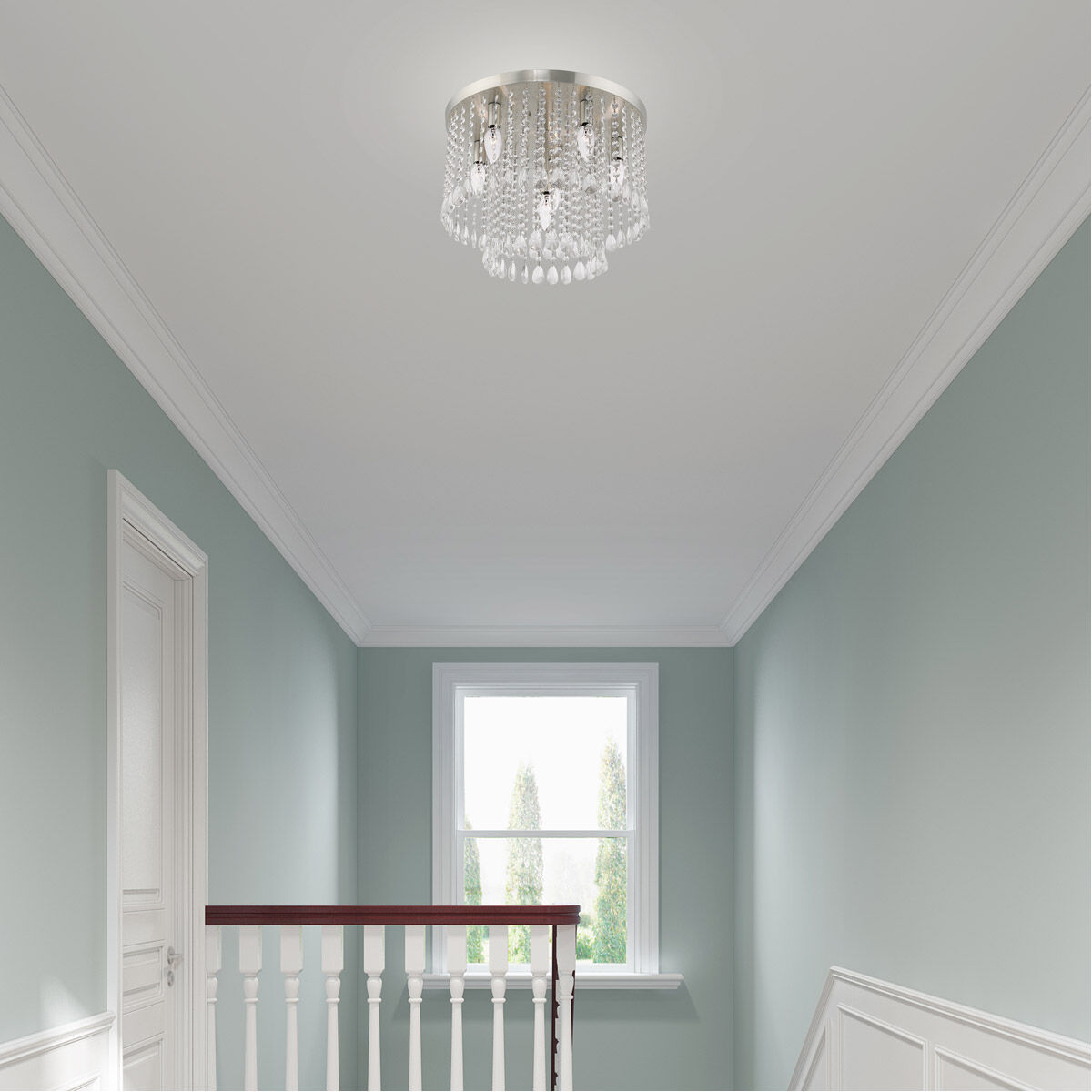 Elizabeth 6 Light 18 inch Brushed Nickel Flush Mount Ceiling Light