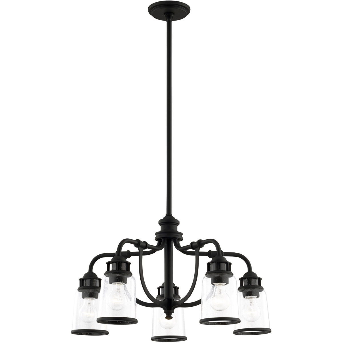 Lawrenceville 5 Light 24 inch Black Chandelier Ceiling Light