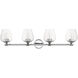 Willow 4 Light 35.5 inch Polished Chrome Vanity Sconce Wall Light