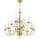 Williamsburgh 12 Light 26 inch Polished Brass Chandelier Ceiling Light