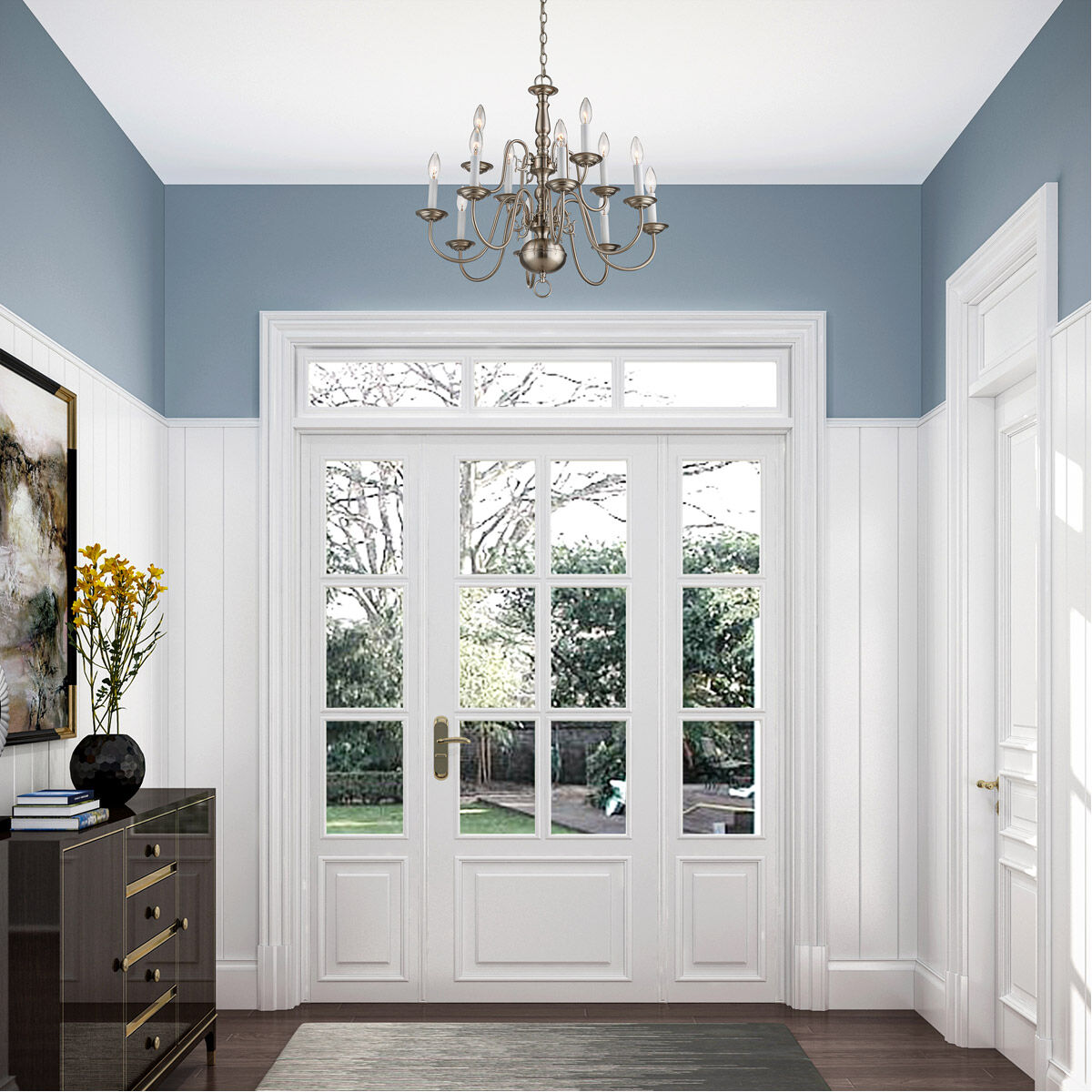 Williamsburgh 12 Light 26 inch Brushed Nickel Chandelier Ceiling Light