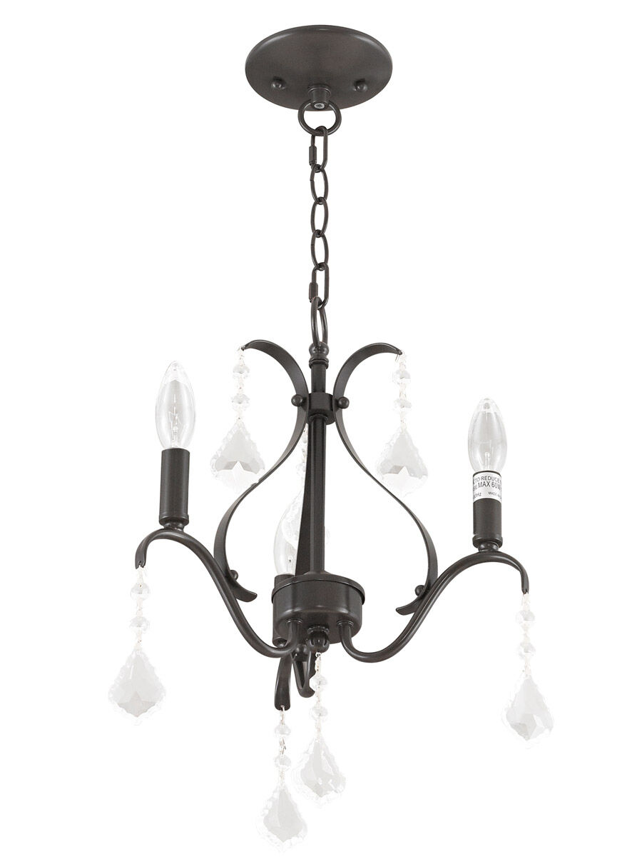 Caterina 3 Light 13 inch English Bronze Mini Chandelier Ceiling Light