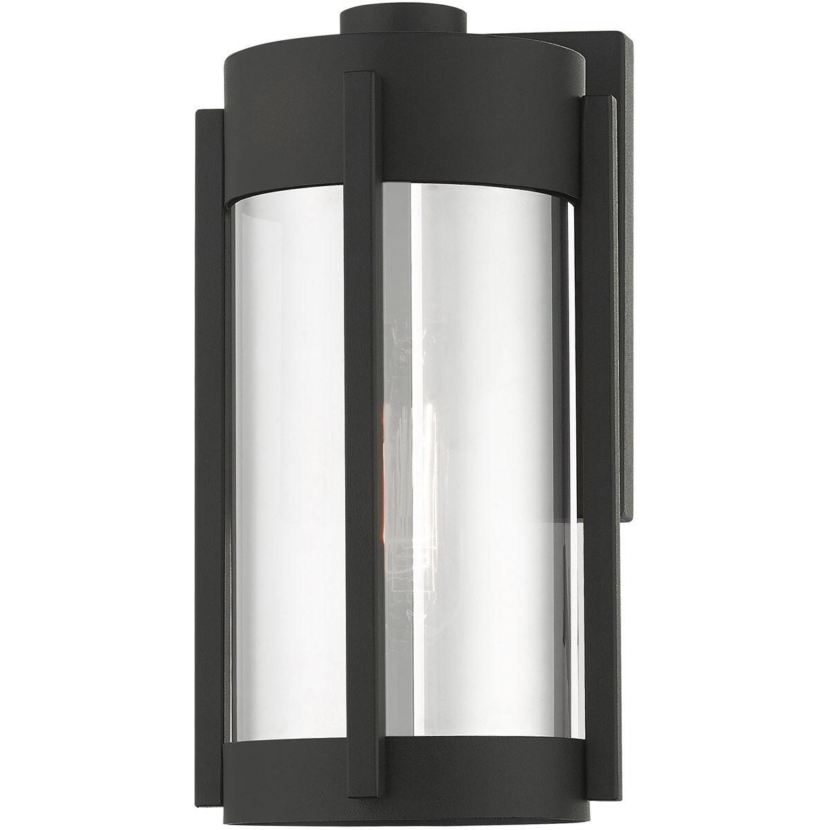 Sheridan 1 Light 10 inch Black with Brushed Nickel Candles Outdoor Wall Lantern