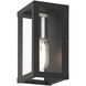 Gaffney 1 Light 8 inch Black with Brushed Nickel Finish Accents Outdoor Wall Lantern in Black with Brushed Nickel Accents, Small