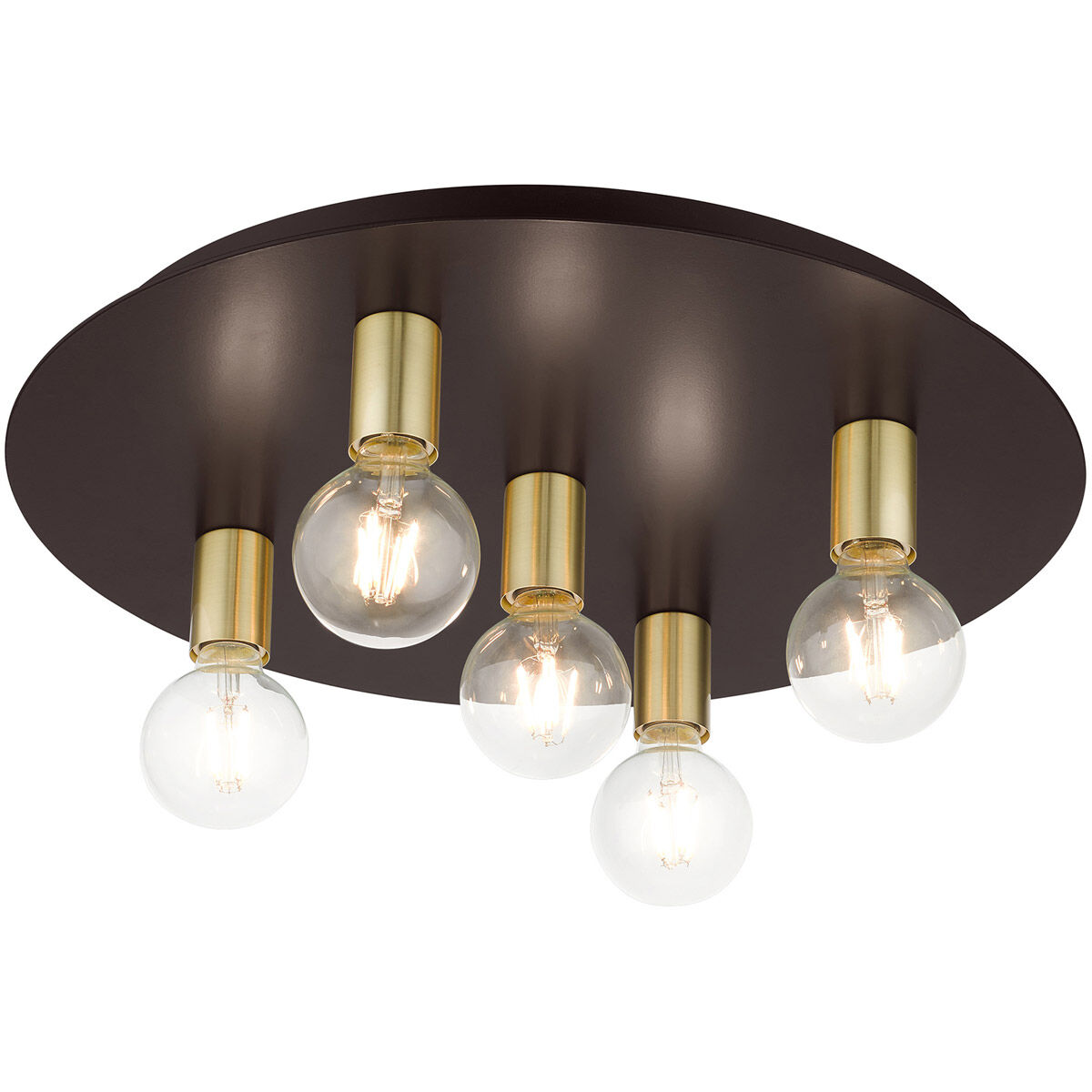 Hillview 5 Light 20 inch Bronze Flush Mount Ceiling Light