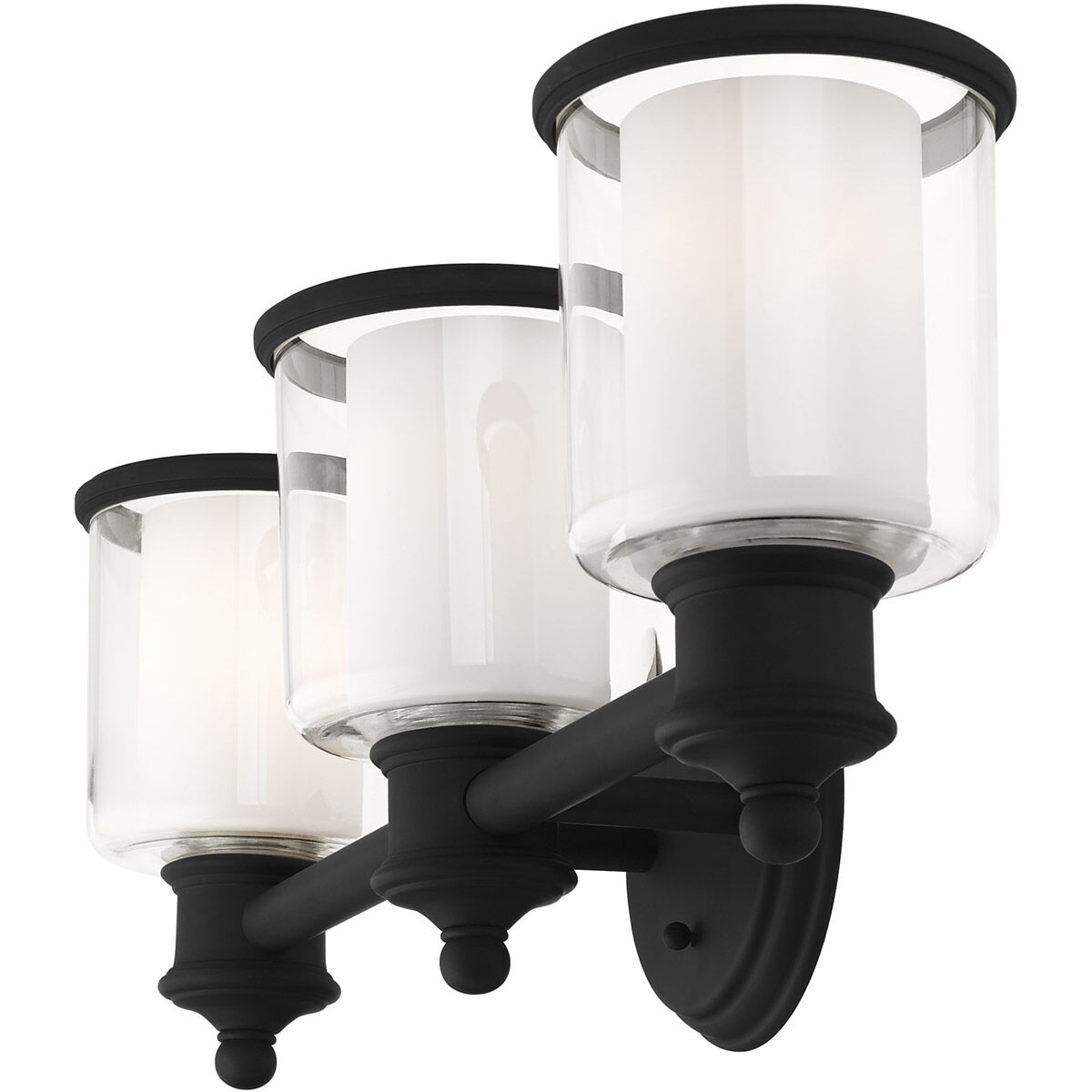 Middlebush 3 Light 24 inch Black Vanity Sconce Wall Light