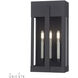 Berksford 3 Light 17 inch Black with Brushed Nickel Candles Outdoor Wall Lantern