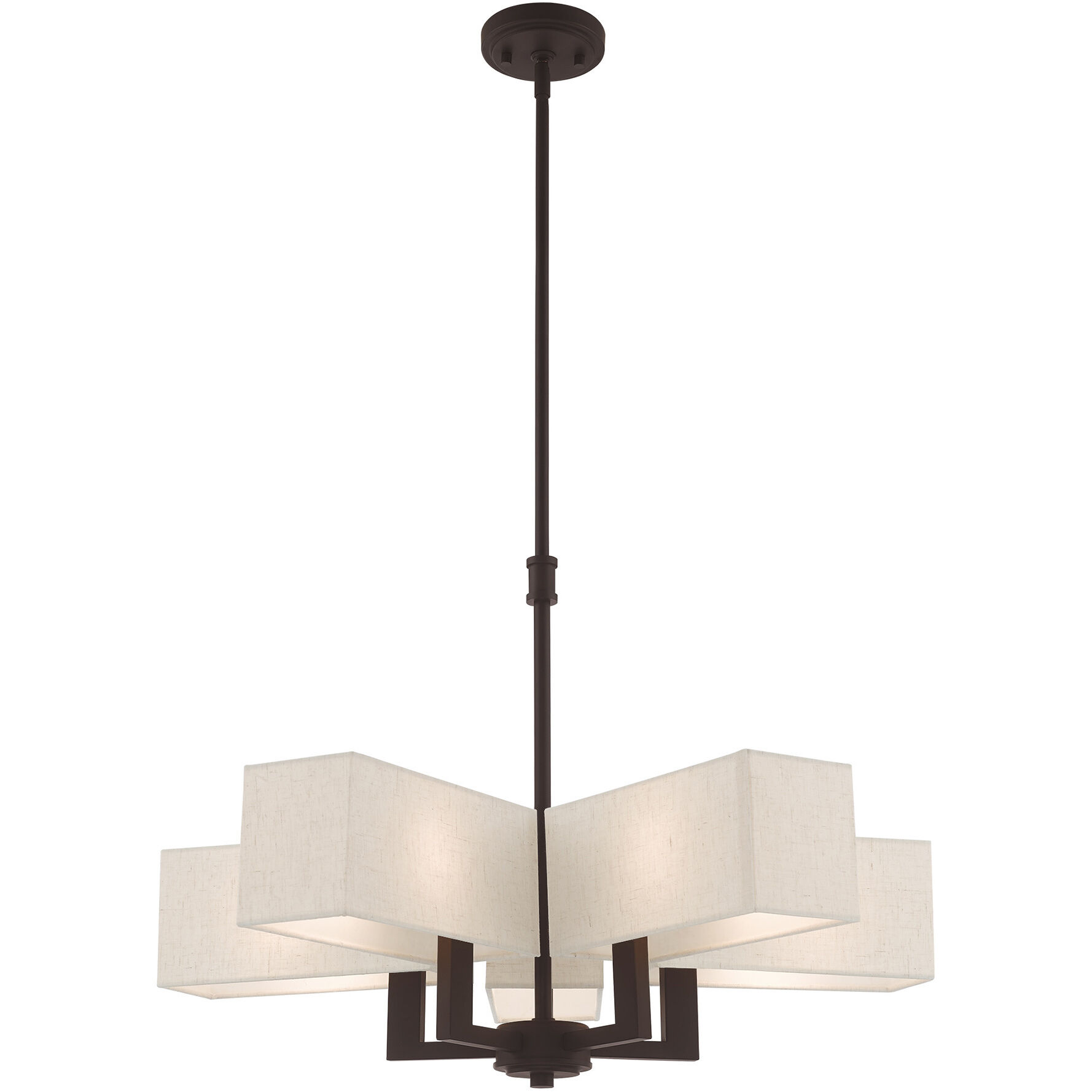 Rubix 5 Light 26 inch Bronze Chandelier Ceiling Light