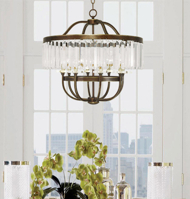 Ashton 8 Light 28 inch Hand Painted Palacial Bronze Chandelier Ceiling Light