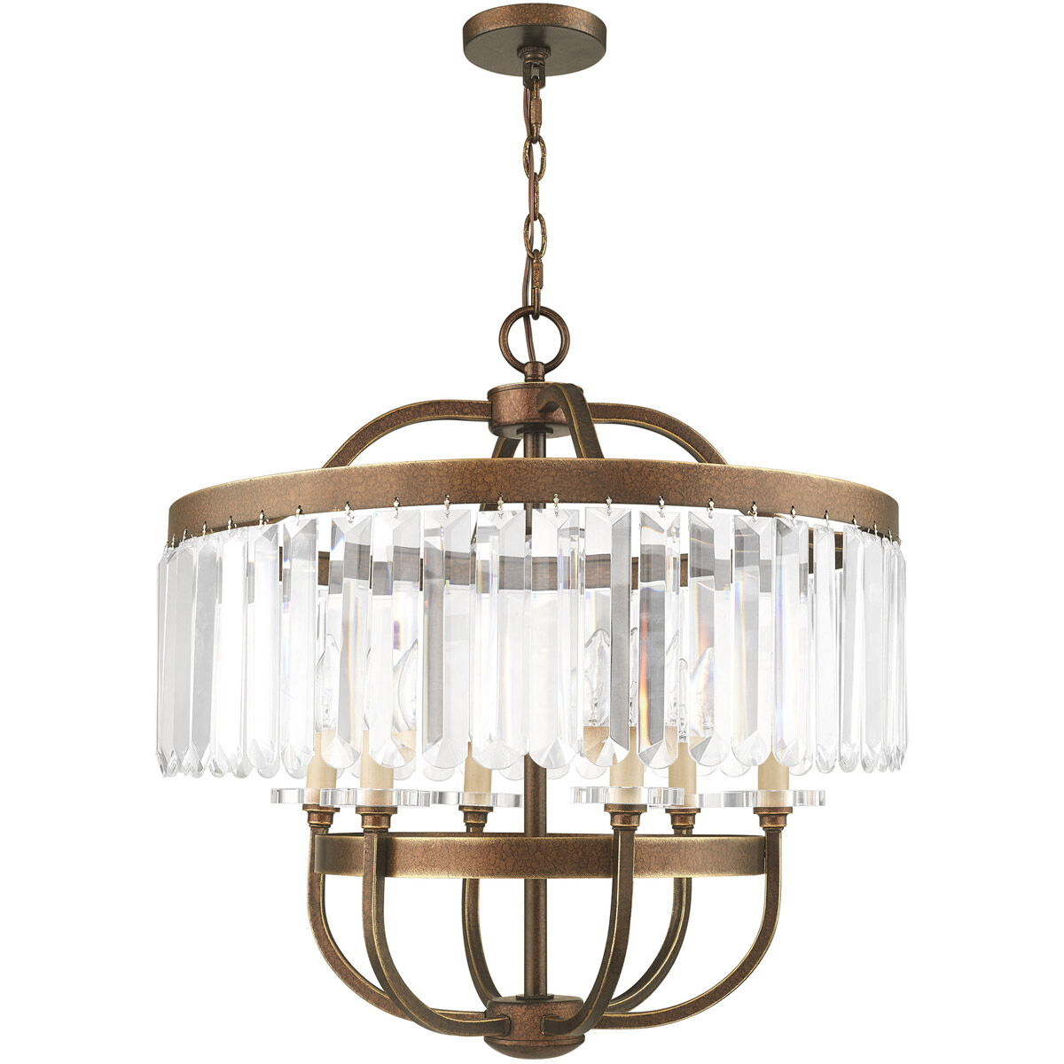 Ashton 6 Light 24 inch Hand Painted Palacial Bronze Chandelier Ceiling Light