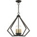 Prism 5 Light 20 inch English Bronze with Antique Brass Finish Accents Chandelier Ceiling Light