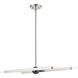 Monaco 4 Light 28 inch Brushed Nickel with Black Chrome Finish Accent Linear Chandelier Ceiling Light