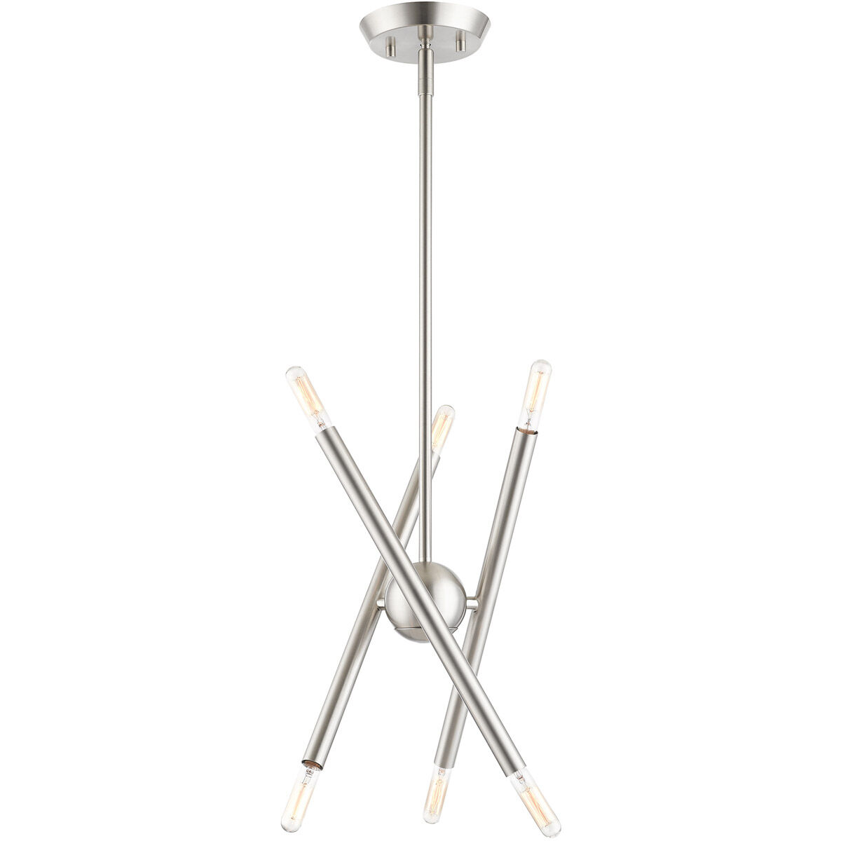 Soho 6 Light 13 inch Brushed Nickel Chandelier Ceiling Light