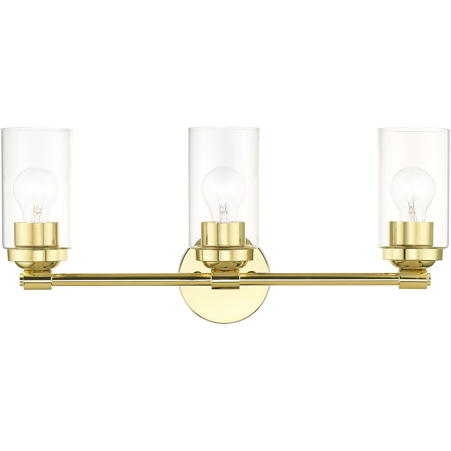 Whittier 3 Light 22 inch Polished Brass Vanity Sconce Wall Light
