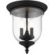 Legacy 3 Light 12 inch Black Flush Mount Ceiling Light