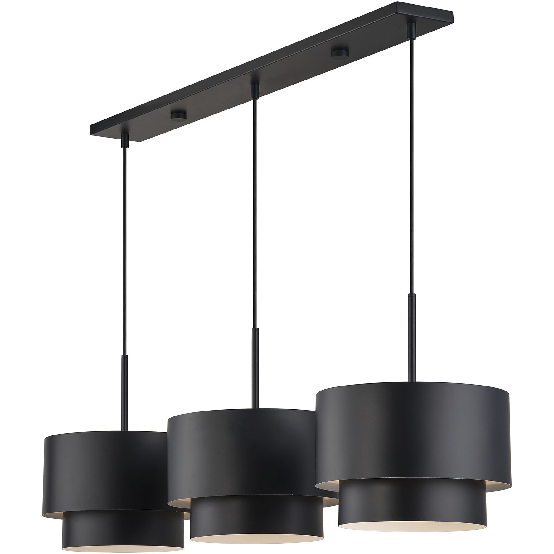 Zolana 3 Light 48 inch Black Linear Chandelier Ceiling Light, Extra Large