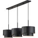 Zolana 3 Light 48 inch Black Linear Chandelier Ceiling Light, Extra Large