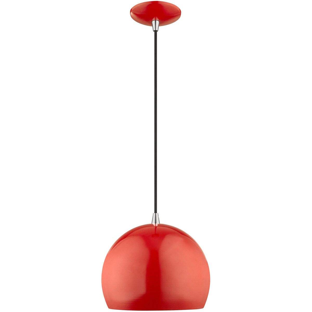 Allison 1 Light 10 inch Shiny Red Mini Pendant Ceiling Light
