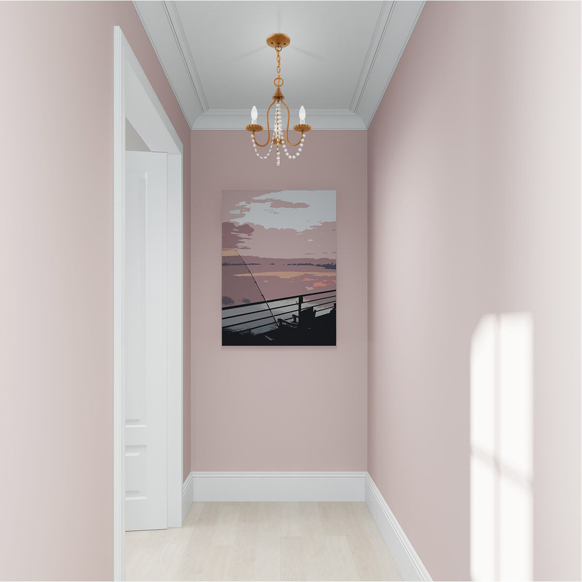 Alessia 3 Light 13 inch Antique Gold Leaf Mini Chandelier Ceiling Light