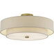 Bellingham 5 Light 22 inch Antique Gold Leaf Semi Flush Mount Ceiling Light, Extra Large