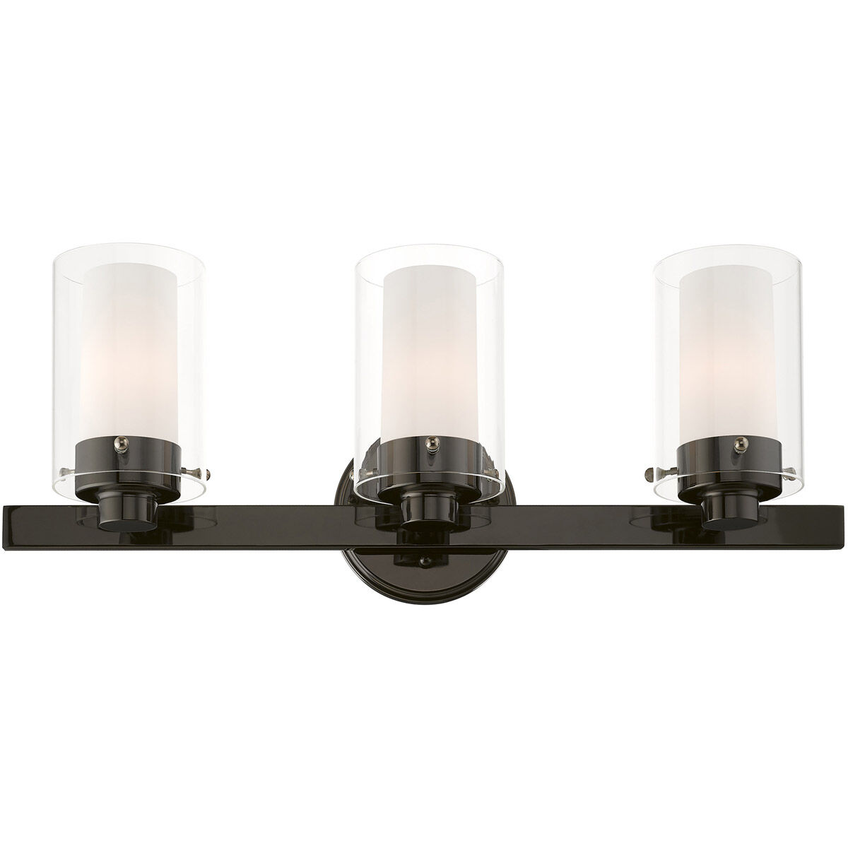 Manhattan 3 Light 23 inch Polished Black Chrome Vanity Sconce Wall Light
