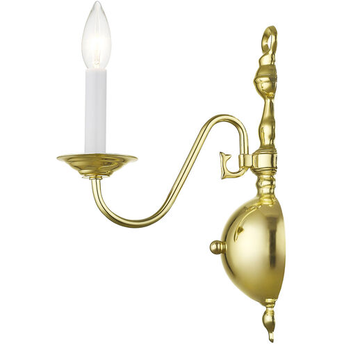 Williamsburgh 1 Light 5 inch Polished Brass Wall Sconce Wall Light