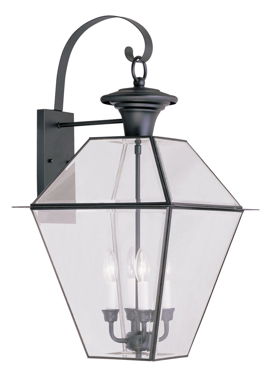 Westover 4 Light 28 inch Black Outdoor Wall Lantern