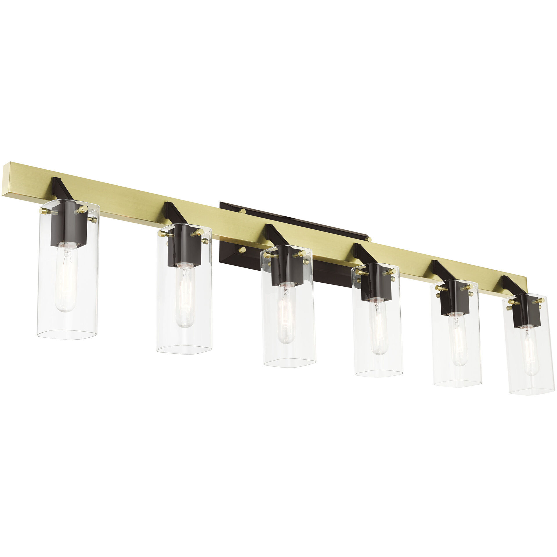 Beckett 6 Light 48 inch Satin Brass Vanity Sconce Wall Light