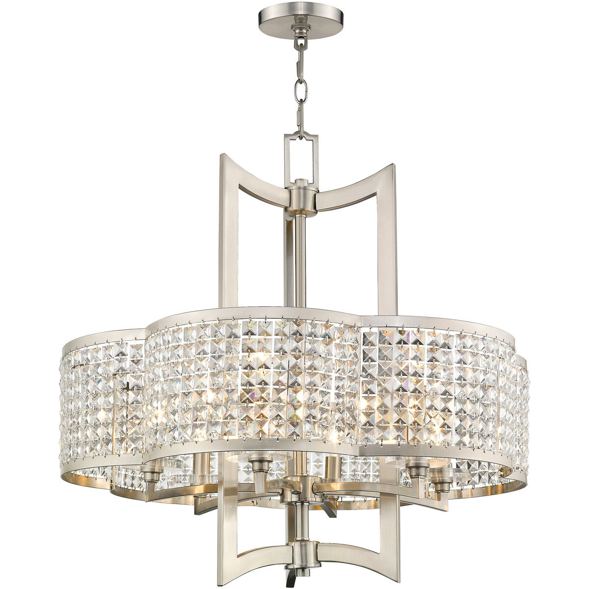 Grammercy 6 Light 26 inch Brushed Nickel Chandelier Ceiling Light
