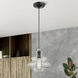 Everett 1 Light 9 inch Shiny Black with Chrome Finish Accents Pendant Ceiling Light