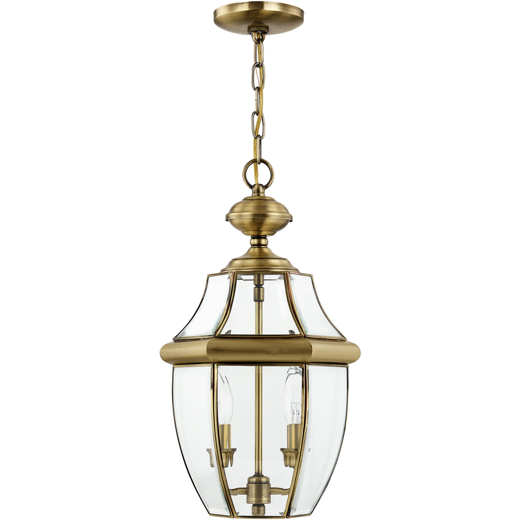 Monterey 2 Light 11 inch Antique Brass Outdoor Pendant Lantern