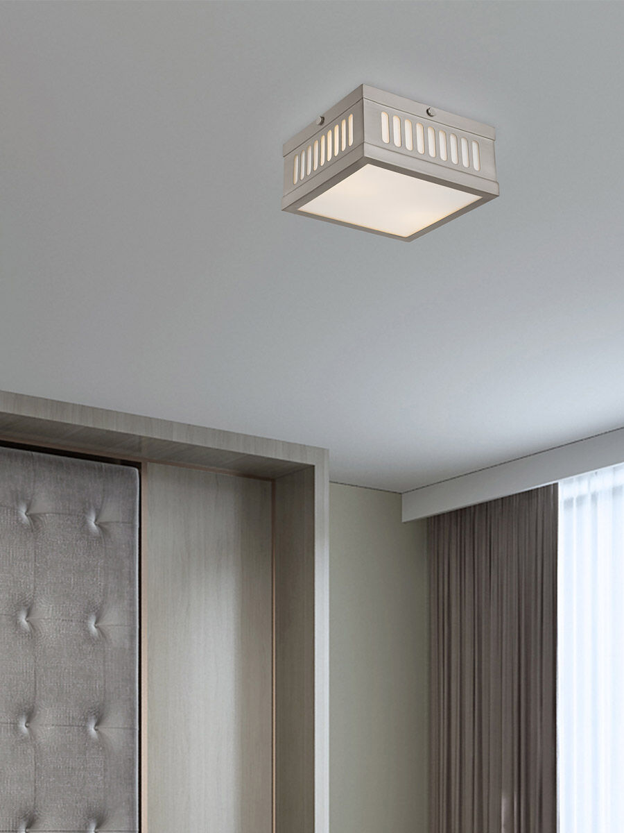 Prentice 2 Light 7.5 inch Brushed Nickel Flush Mount Ceiling Light