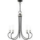 Bari 5 Light 25 inch Black with Brushed Nickel Accents Chandelier Ceiling Light