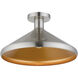 Geneva 1 Light 15 inch Brushed Nickel Semi-Flush Mount Ceiling Light